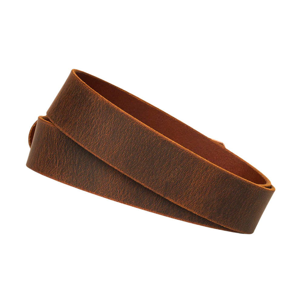 CREST LEATHER BELT – DARK BROWN